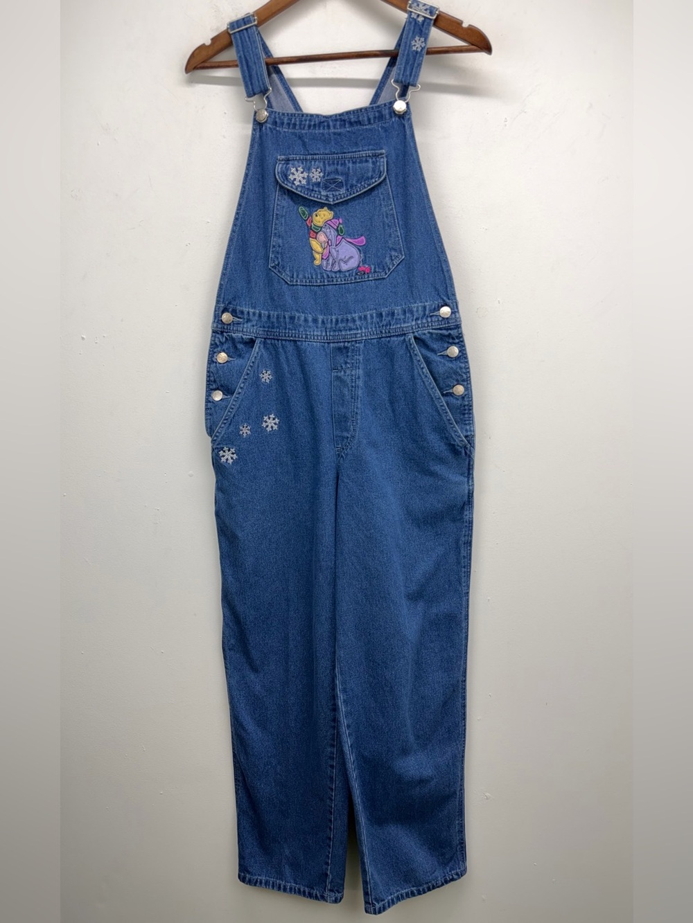 Vintage Disney Store Sz Small Women’s Blue Denim Winnie The Pooh Eeyore Overalls